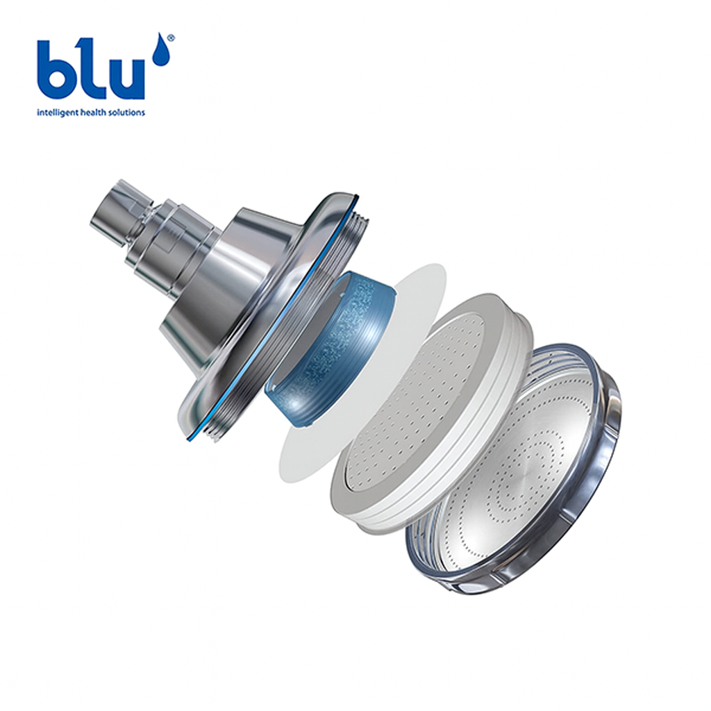 blu Ionic Shower Head and Shower Filter - Wall Mounted